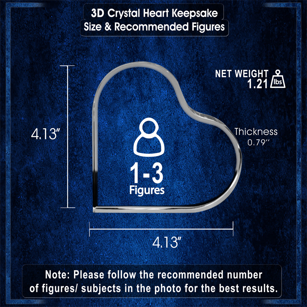 3D Crystal Heart Keepsake